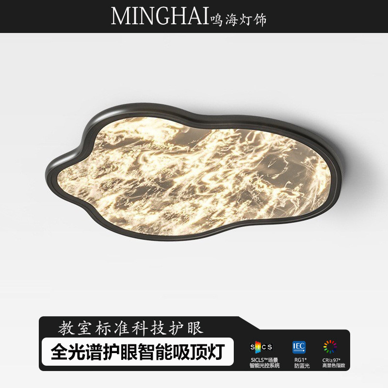 意式极简卧室吸顶灯2024新款简约现代高级感书房设计师超薄云朵灯