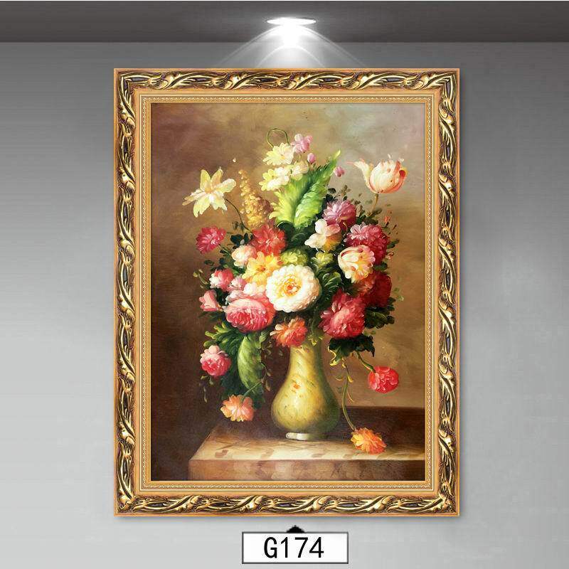 现代简约玄关装饰画竖版餐厅壁画卧室挂画欧式花卉有框画花开富贵