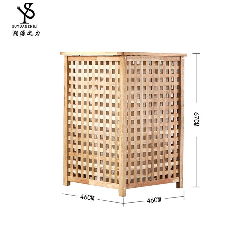 实木收纳箱可储物布袋可拆网格家用收纳洗衣筐客厅批发间整理箱