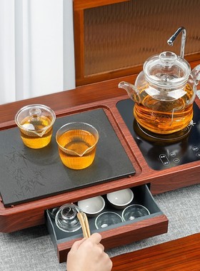 乌金石茶盘全自动上水一体套装烧水煮茶壶现代办公室功夫整套茶具