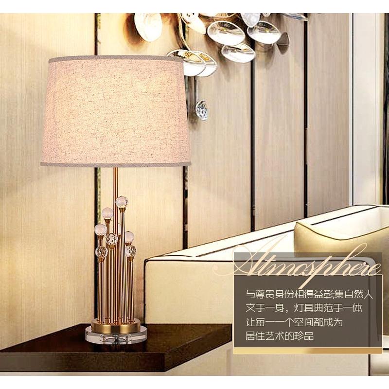 后现代轻奢台灯欧式水晶床头样板房现代简约卧室书房客厅创意台灯