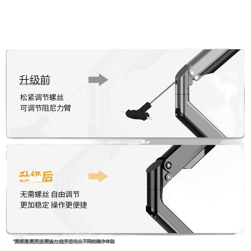 热销桌面机械臂旋转屏幕电脑显示器支架悬停气压寸升降底座通用17