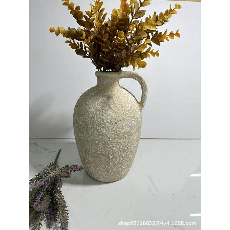 粗陶仿古装饰带把子壶花瓶干花雅致复古古韵简约古朴盆景庭院,家居饰品,装饰摆件,淘宝优惠券,粉丝福利购,淘宝优惠卷