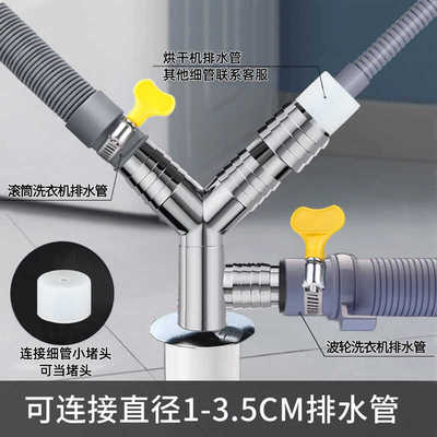 地漏接头洗衣机下水管接头三四五六通4050管墙排水通用75地漏接头