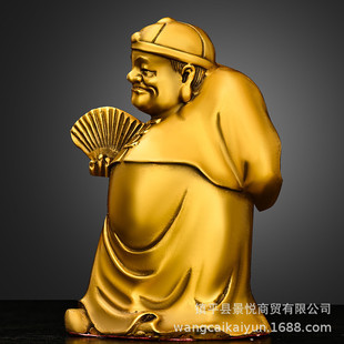 铜财神摆件纯铜大财主小号大掌柜家居玄关门店办公室桌面装饰品