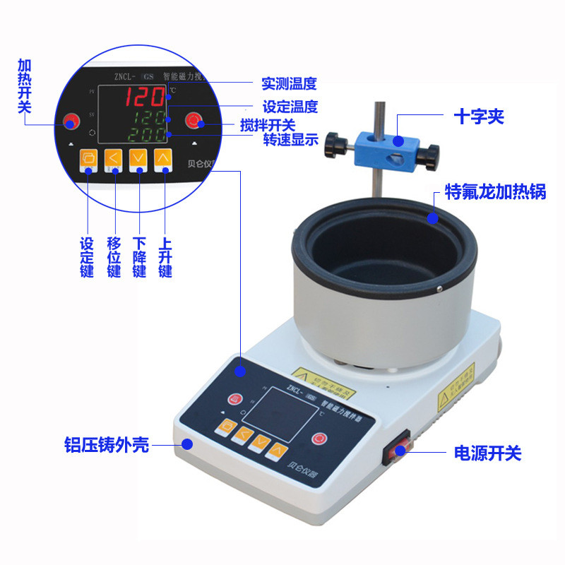 热销上数显仑直供zncl-ts智能数显磁力搅拌器海贝温度和转速控温