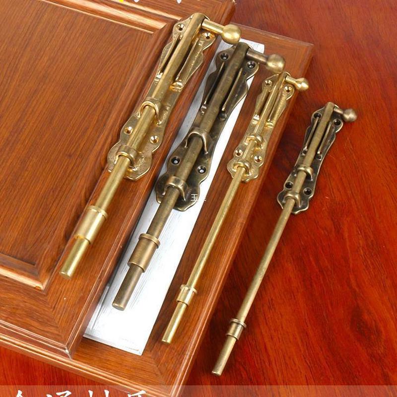 H中式大门纯铜天地插销仿古花园门锁门扣门闩加长木门房门全铜地