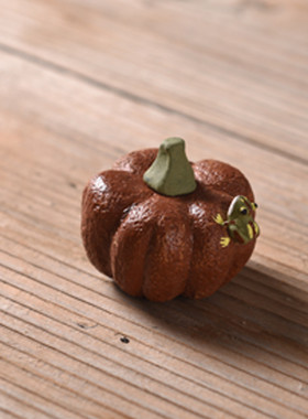 OF9D喷水青蛙茶宠摆件可养紫砂荷叶莲子手工茶玩蛙趣茶桌茶具