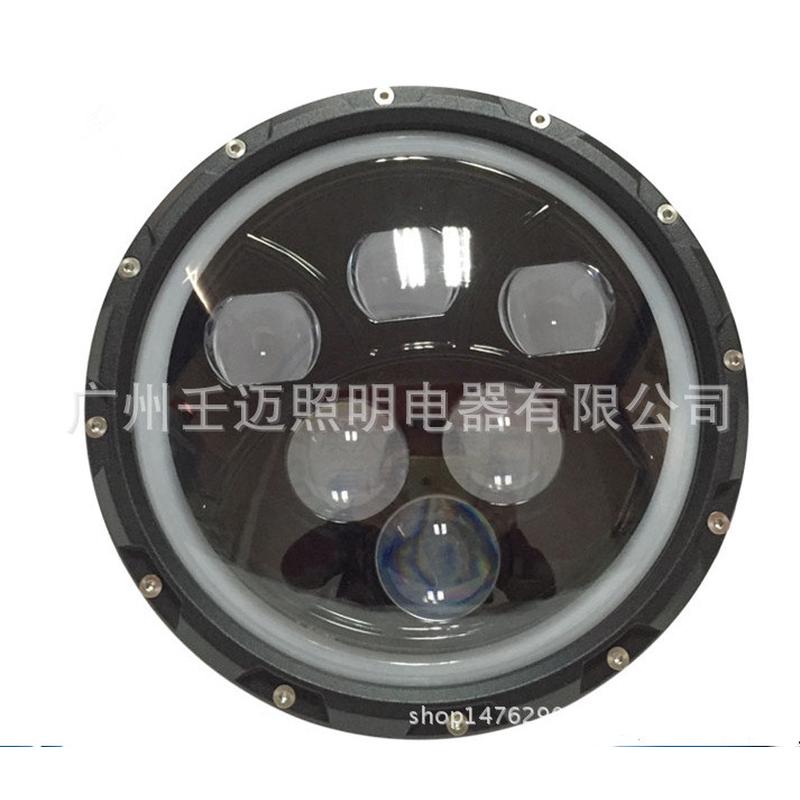 牧马人60W前大灯7寸带天使眼LED大灯越野改装车超亮聚光前大灯