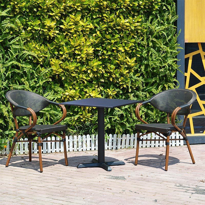 咖啡厅现代简约户外桌椅阳台庭院室外奶茶店明川藤编休闲桌椅