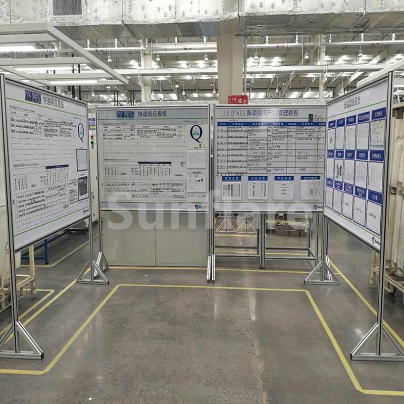 上海直销车间看板管理支架磁性双面展示看板tpm看板黑板架