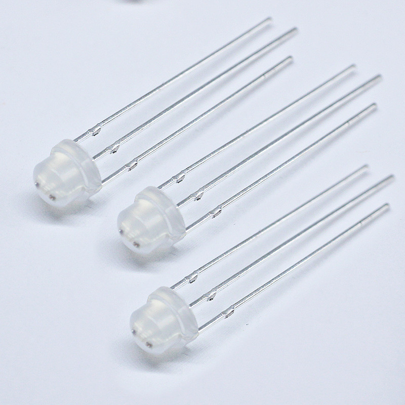 F5/5MM草帽透明双色红蓝红翠绿红普绿直插LED灯珠共阴共阳发光管