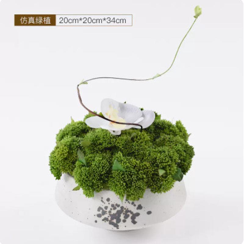 新中式仿真绿植盆景样板房飘窗客厅博古架侘寂风玄关茶桌盆栽摆件