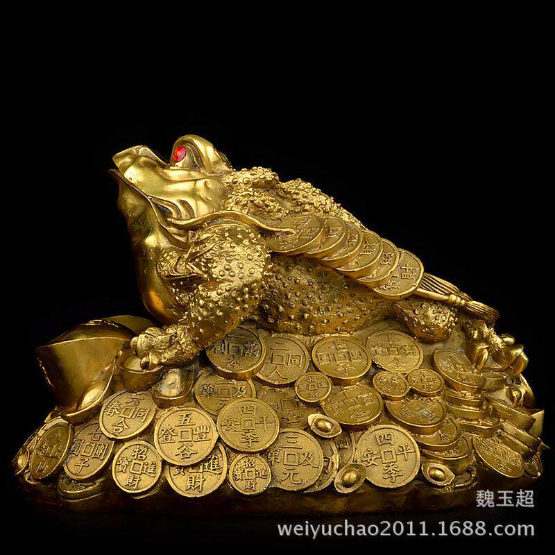 厂家直销纯铜工艺品足金蟾蟾蜍摆件特大号三金蝉貔貅皮丘开业礼品