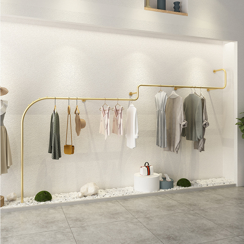 女服装店展示架壁挂式衣架陈列架悬挂挂衣架挂衣杆上墙壁挂侧挂架