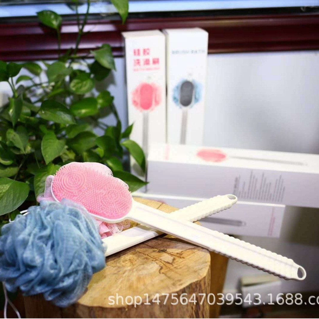 厂家直供硅胶洗澡刷长柄搓澡多用途长柄浴刷按摩沐浴刷子一件代发