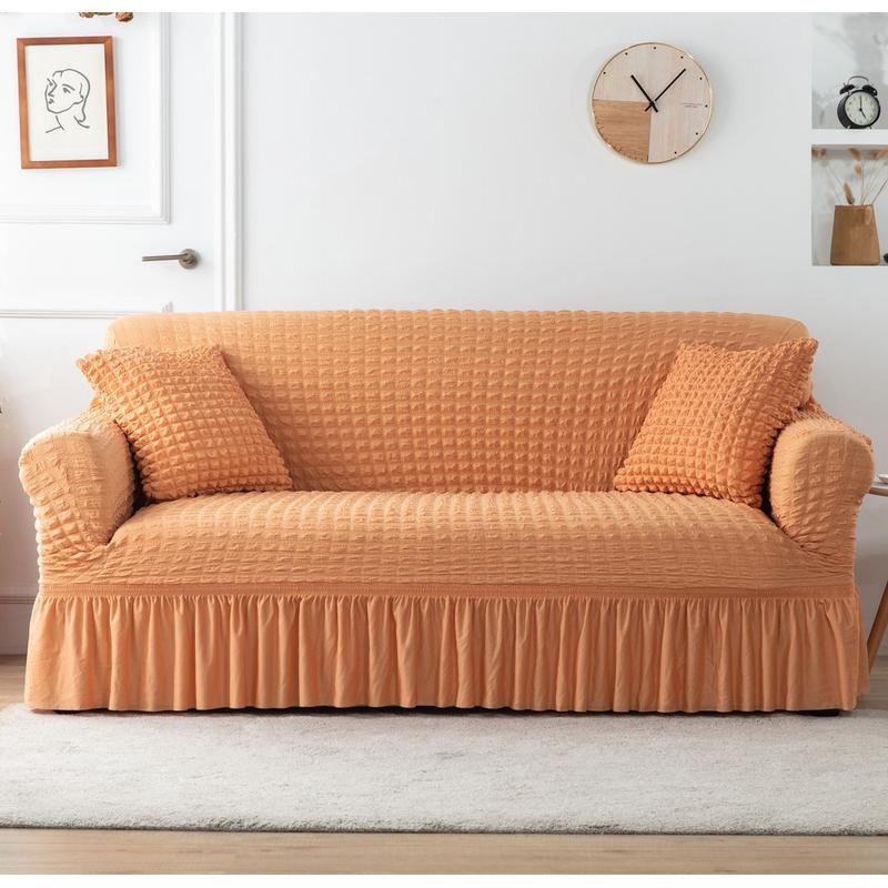 gju8批发现代弹力扶手全包笠米白垫宽皮沙发套罩一体老式123组合