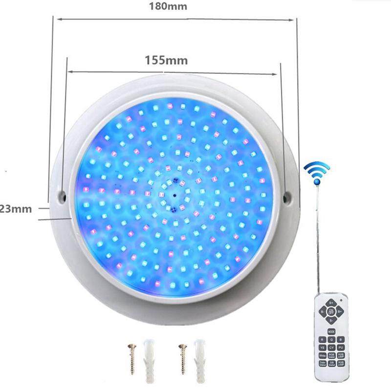 外贸爆款全灌胶防水灯泳池密封明装壁挂式带遥控25w12v24v
