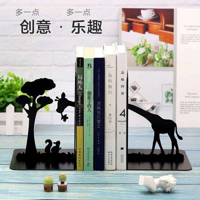 好彩书立架伸缩创意书架简易办公室桌上桌面收纳学生文具铁艺书夹