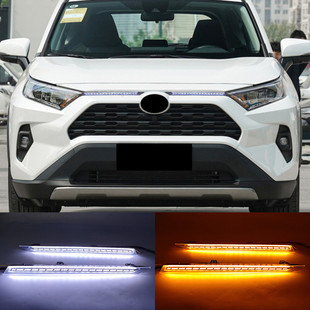 适用于丰田19 饰灯荣放前脸中网流水转向灯日行灯 23款 RAV4机盖装