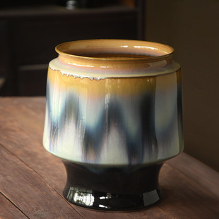 三角梅陶瓷花盆家用新中式花瓶大口径复古高级大号兰花专用景德镇