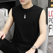 t恤宽松纯色运动坎肩汗衫 纯色无袖 跨栏篮球健身 夏季 纯棉背心男士