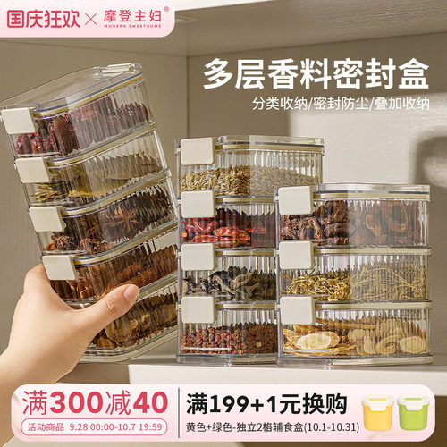 摩登主妇厨房家用香料收纳盒