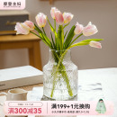 摩登主妇玻璃花瓶摆件客厅插花轻奢高级感ins风桌面透明鲜花花瓶
