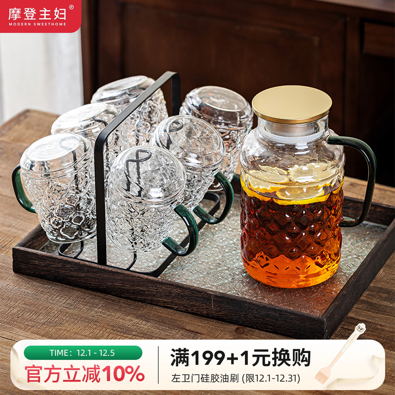 摩登主妇复古海棠花玻璃冷水壶