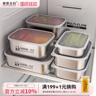 盒冰箱收納盒 摩登主婦冷凍保鮮盒不銹鋼飯盒食品級密封盒肉類分裝