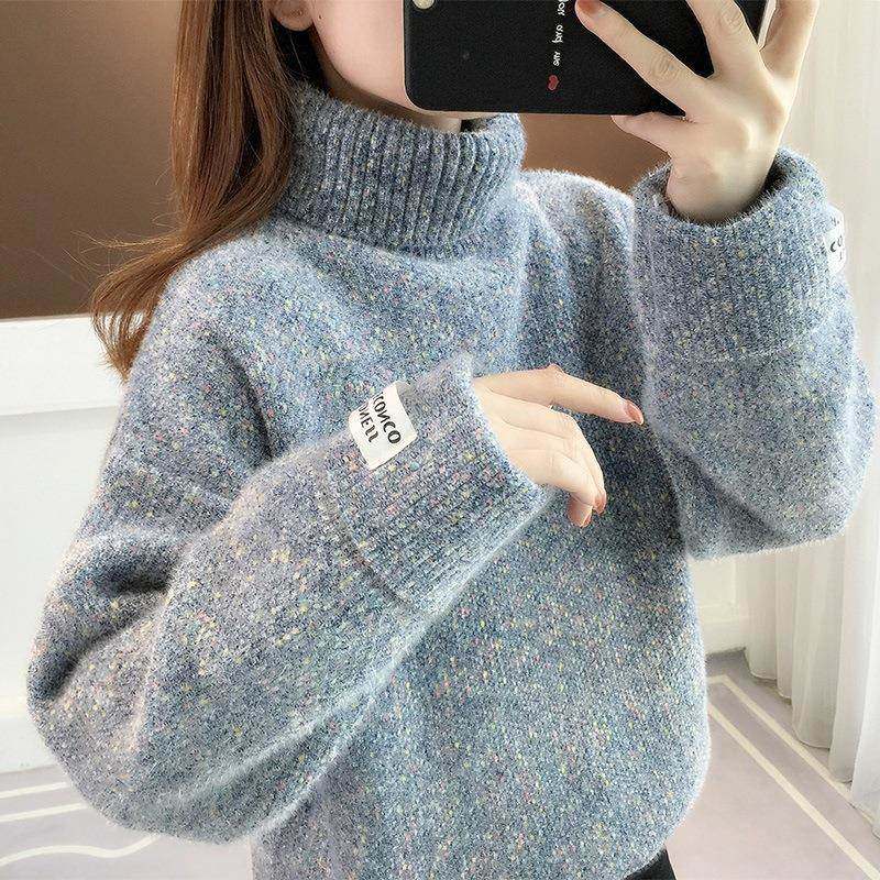 女童高级感雪尼尔高领加绒毛衣2026秋冬新款中大童加厚内搭打底衫