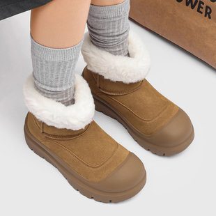 日本offcat上野行星时尚百搭厚底翻边雪地靴女冬季户外加绒加厚