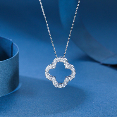 Pt．Charm正品pt950铂金吊坠白金颈饰简约四叶草送女友白金项链