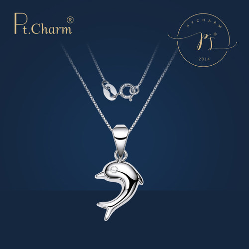 ptcharm小海豚吊坠锁骨链