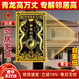 青龙高万丈镇宅隐藏款挂件铜牌解决邻居家比自家高大门专用金属贴