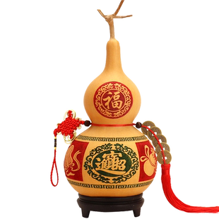 天然葫芦手工雕刻门对门客厅入户门家居饰品真葫芦装饰摆件中国结