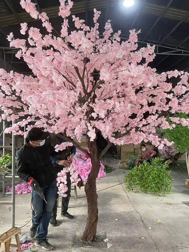 Симуляция вишневых деревьев персик цветет дерево крупные фальшивые деревья в помещении и наружном украшении желание торговых торговых центров деревьев