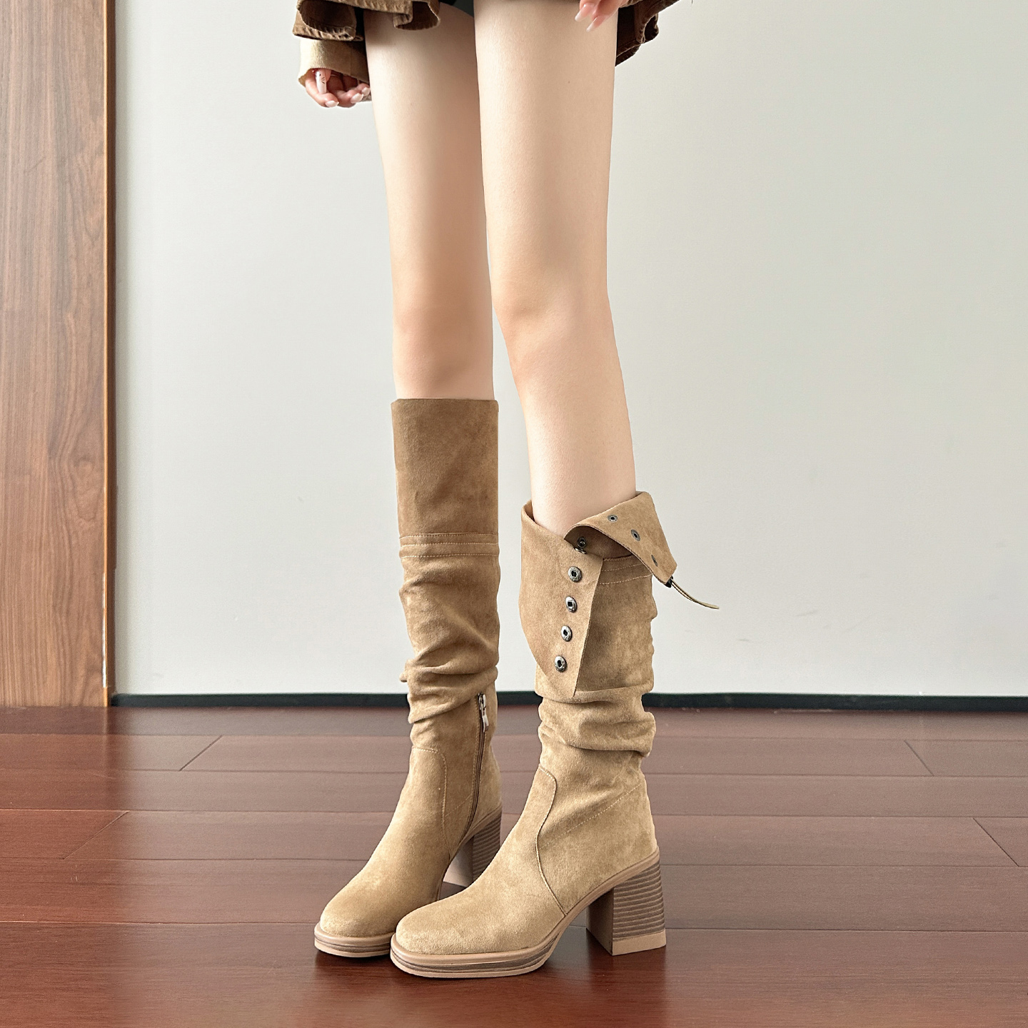 小个子两穿堆堆靴骑士高筒女长靴