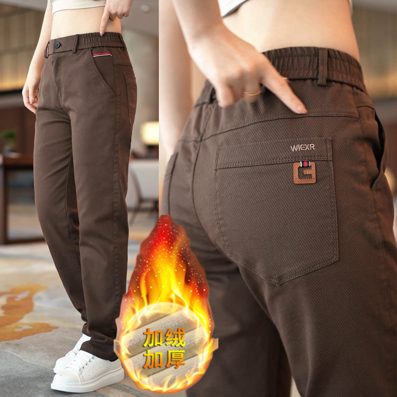 秋冬新款加绒休闲裤男直筒宽松