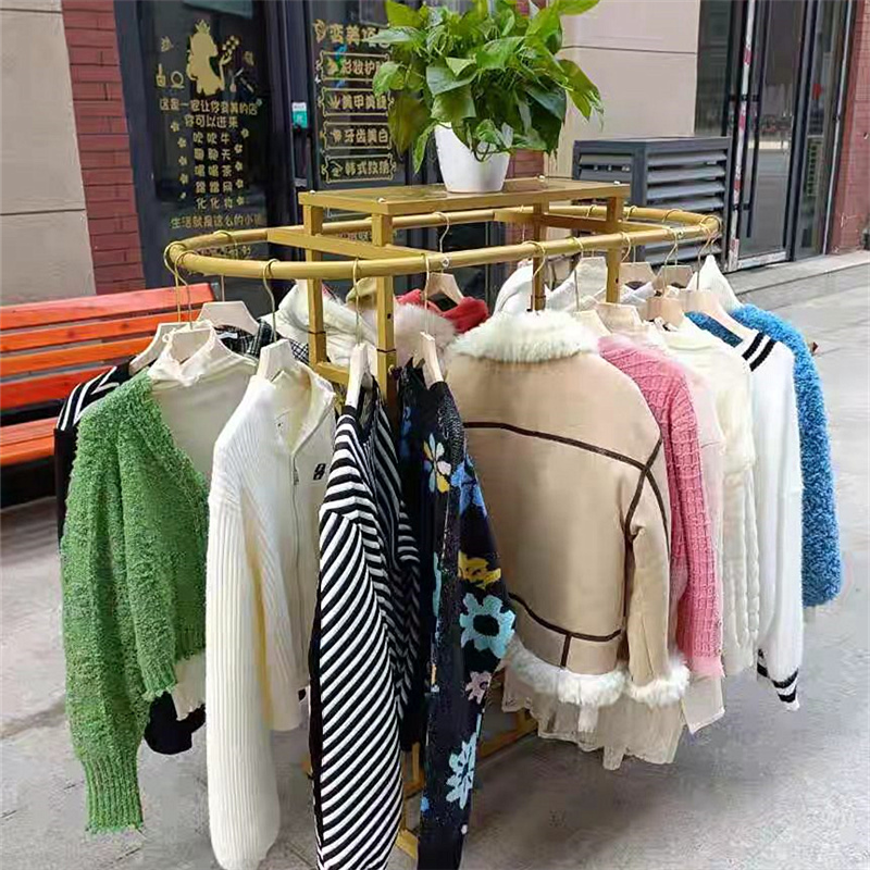 金色服装店女装童装铁艺落地中岛