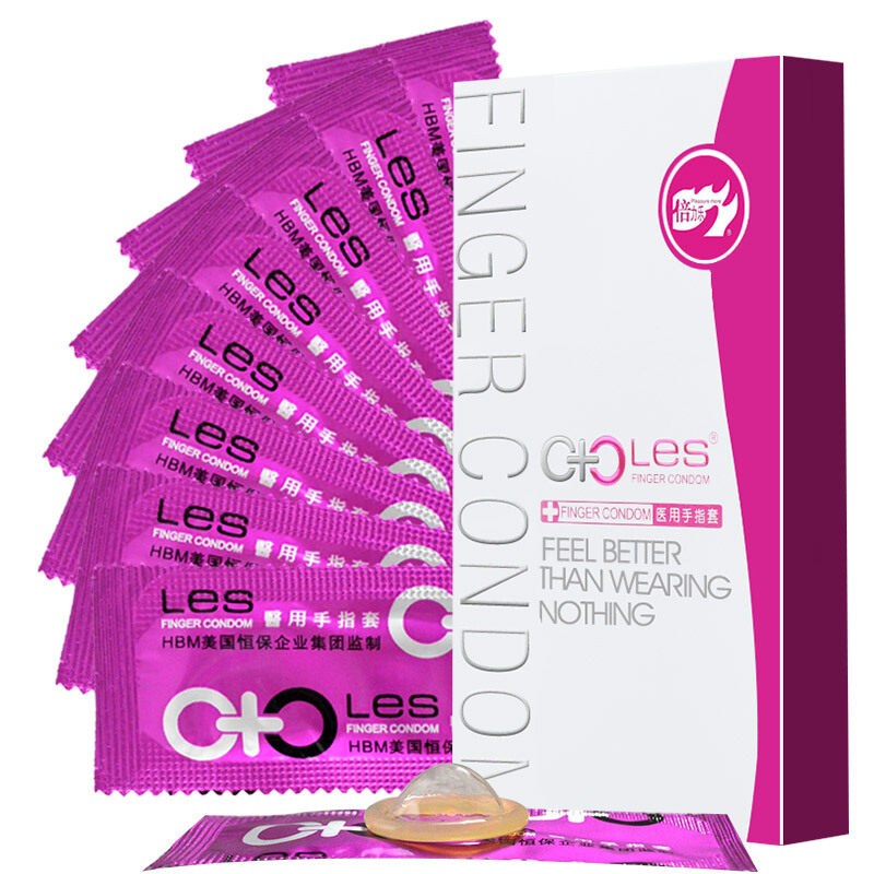 倍力乐LES女用女同拉拉高潮自慰小号纤薄医用情趣抠抠套手指套8只