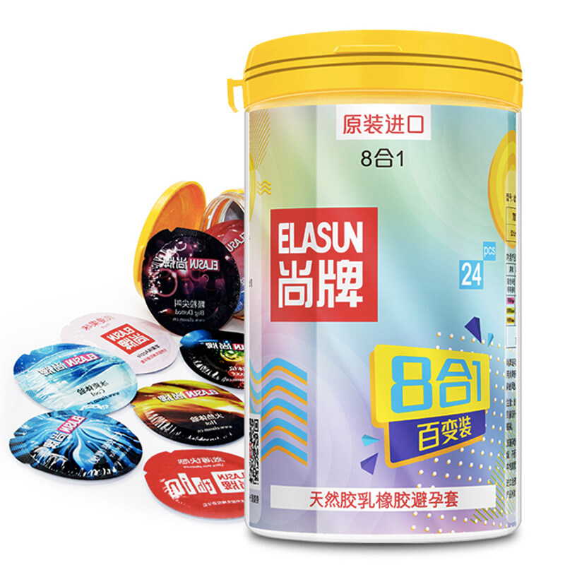 尚牌（ELASUN）避孕套八合一百变24只装 原装进口成人情趣安全套
