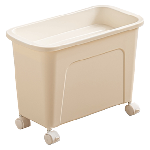 窄款带轮桌下收纳盒教室放书办公室包包收纳架学生可移动书本箱