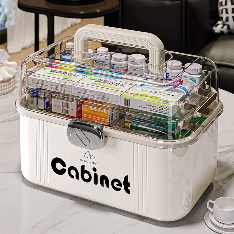 药箱家庭装大号医疗医用急救药物收纳盒多层多功能药品分层分类箱