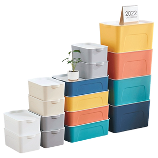 加厚收纳箱杂物收纳筐厨房柜子塑料整理箱长方形白色储物筐桌上筐