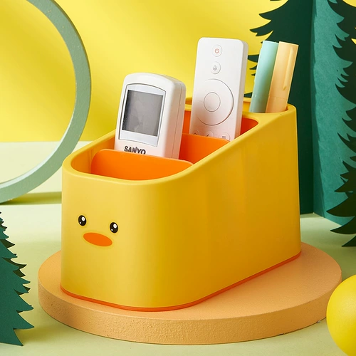 Милая желтая утка, пульт, настольная коробка для хранения, мультяшный ящик для хранения для спальни
