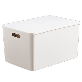 加厚收纳盒杂物收纳筐厨房柜子塑料整理箱长方形白色储物筐书桌框