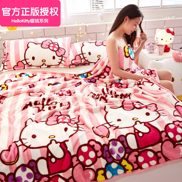 兰花情 HelloKitty 正版授权法兰绒毯 120*200cm 聚划算+优惠券折后￥29包邮（￥39-10）多款可选