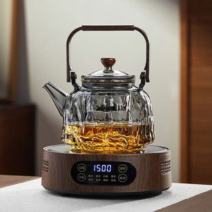 煮茶器泡茶水壶家用茶炉办公室电热炉新款 玻璃茶壶电陶炉茶具套装