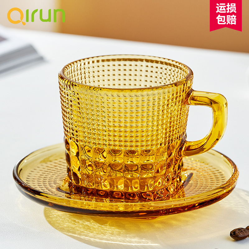启润复古英式咖啡杯碟套装高档高颜值美式设计感高级家用玻璃杯子|msdalam kategori pinggan mangkuk, kopi, cawan kopi - dari Buy2taobao.com untuk memberikan perkhidmatan ejen Taobao profesional membeli
